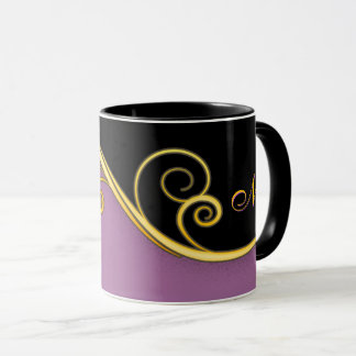 Purple-black Swirl w/out Monogram Mug