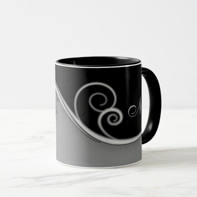 Purple-black Swirl w/out Monogram Mug (Front Right)