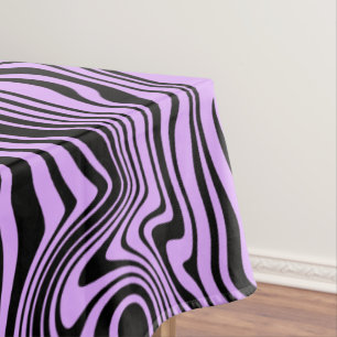Purple Black Tablecloth Abstract Waves Your Colour