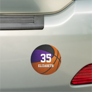 purple black team colours basketball locker car magnet