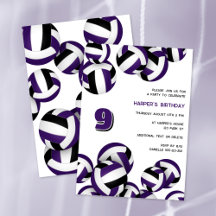 purple black team colours volleyball birthday part