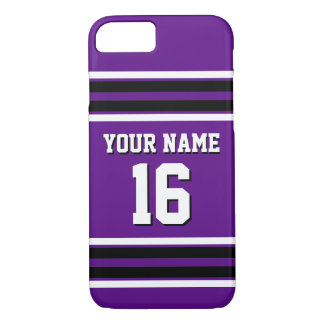Purple Black Team Jersey Custom Number Name iPhone 8/7 Case