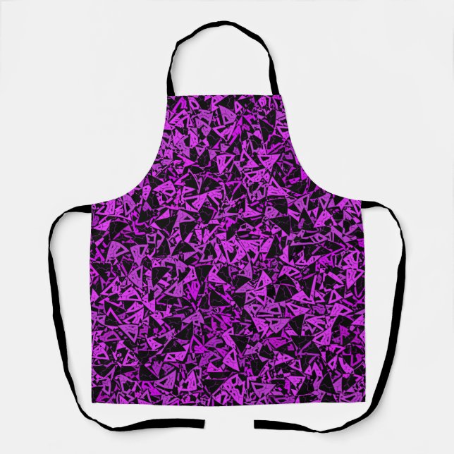 Purple Black Triangle Pattern Apron (Front)