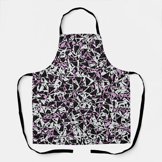 Purple Black Triangle Pattern Apron (Front)