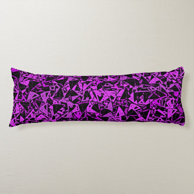 Purple Black Triangle Pattern Body Cushion (Front)