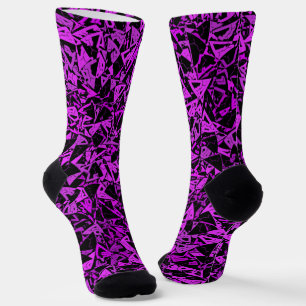 Purple Black Triangle Pattern Socks