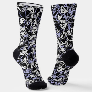 Purple Black Triangle Pattern Socks