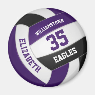 purple black volleyball team colors girls boys magnet