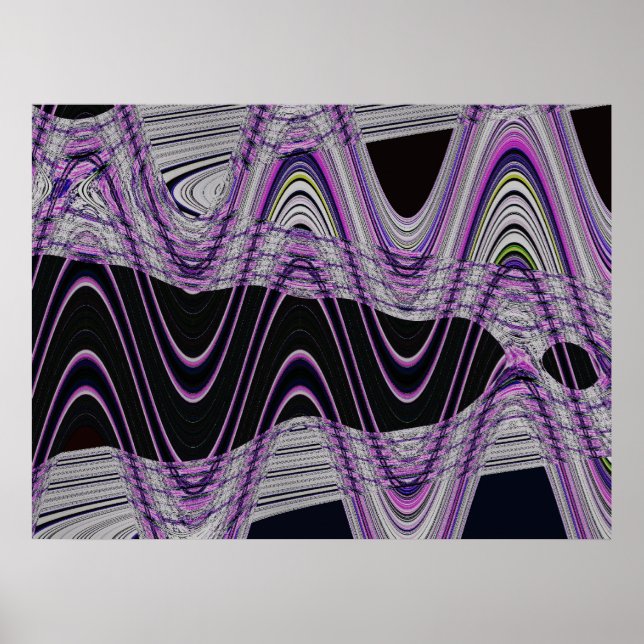 purple black waves poster (Front)