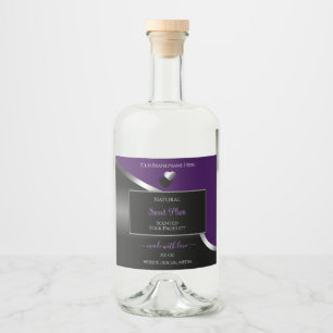 Purple Black Wavy Silver and Hearts Product Labels