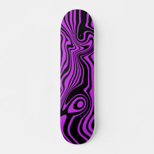 Purple Black Wavy Striped Skateboard Choose Colour
