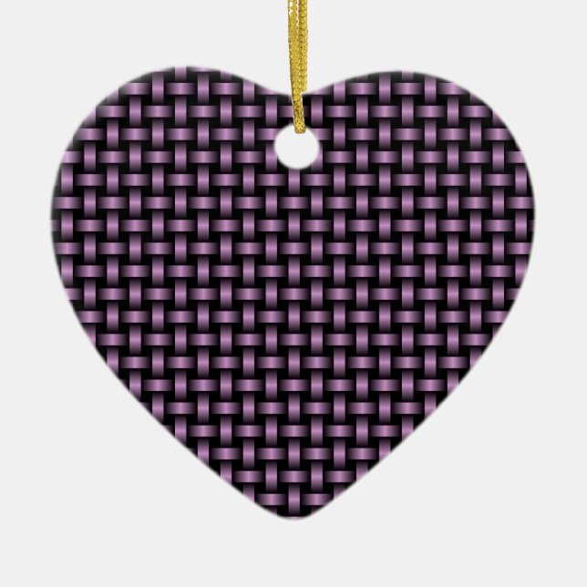 Purple Black Weave Pattern Ceramic Tree Decoration (Front)
