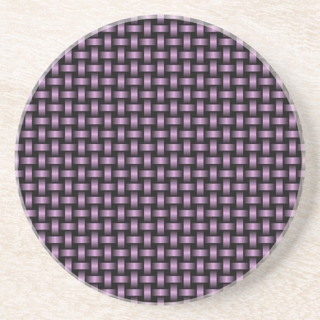 Purple Black Weave Pattern Coaster (Front)