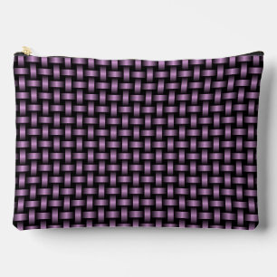 Purple Black Weave Pattern Large Accessory Pouch