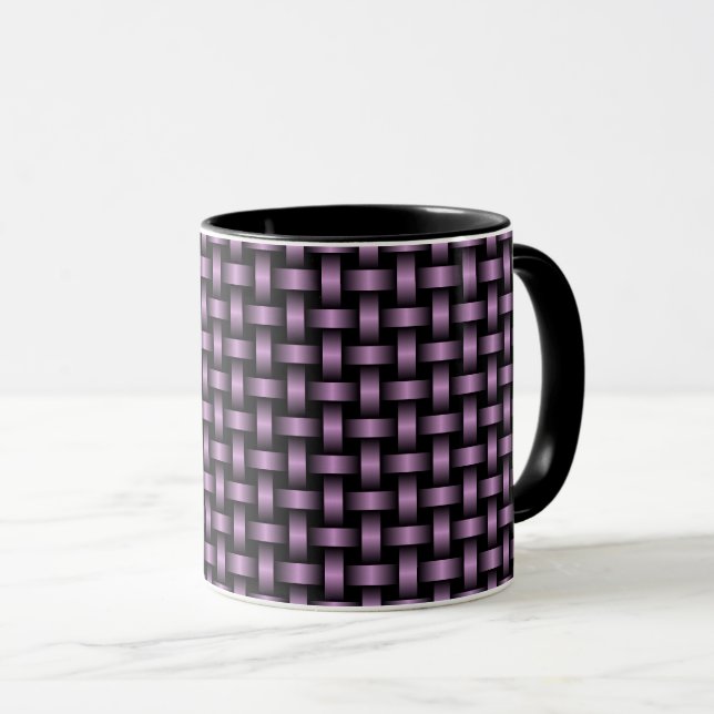 Purple Black Weave Pattern Mug (Front Right)
