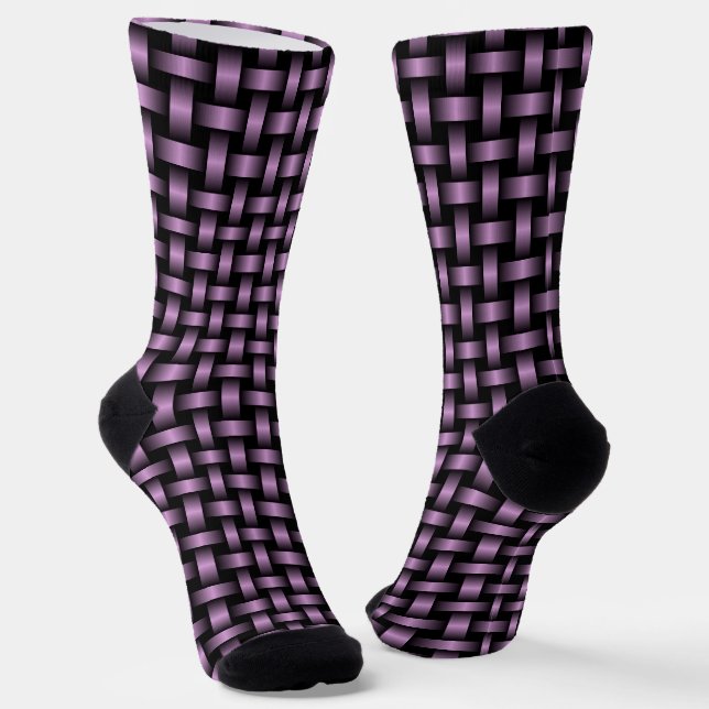 Purple Black Weave Pattern Socks (Angled)