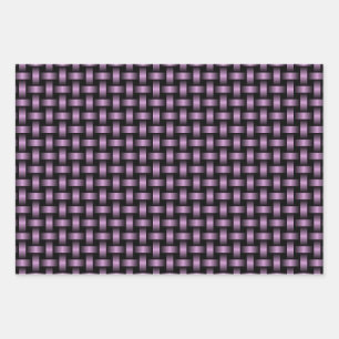 Purple Black Weave Pattern Wrapping Paper Sheet