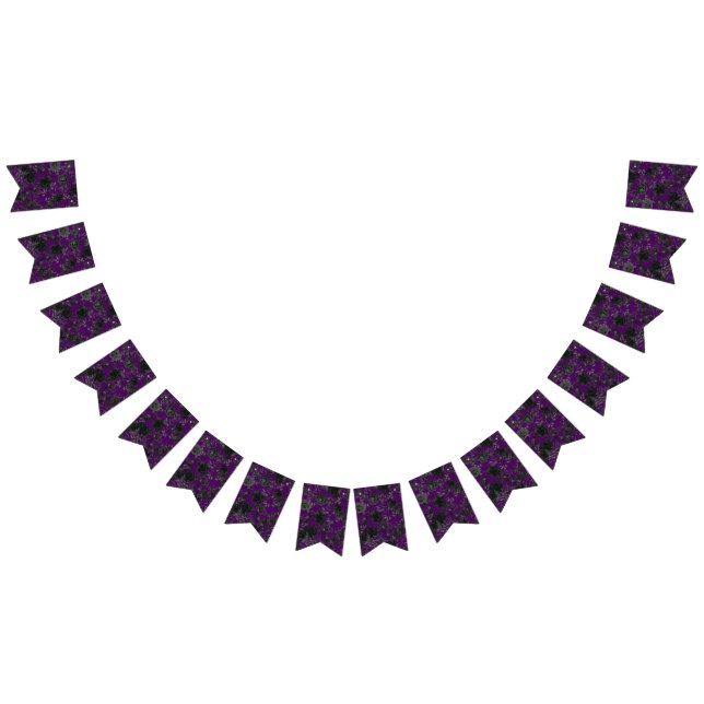 Purple Black Wedding Gothic Roses Bunting (All)