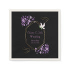 Purple & Black Wedding Napkins 