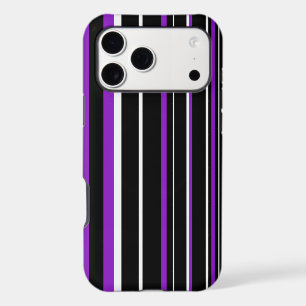 Purple, Black, White Barcode Stripe