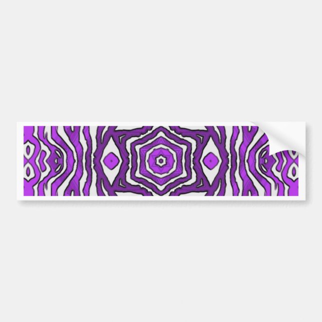 Purple Black White Circle Pattern Design Bumper Sticker (Front)