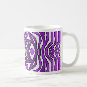 Purple Black White Circle Pattern Design Coffee Mug