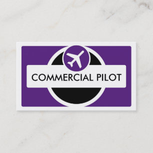Purple black white custom pilot business cards