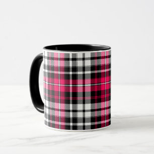 Purple Black White Plaid Tartan Pattern Design  Mug