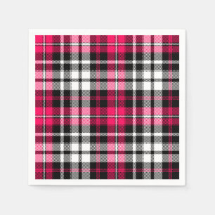 Purple Black White Plaid Tartan Pattern Design  Napkin