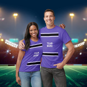 Purple Black White Sports Jersey Team Name Unisex T-Shirt