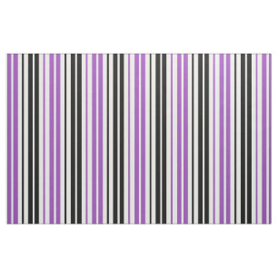 Purple Black White Stripes Pattern Design Fabric