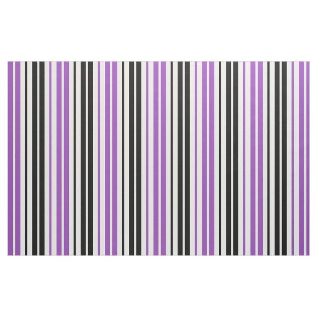 Purple Black White Stripes Pattern Design  Fabric (Fat Quarter)