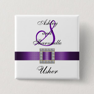 Purple, Black, White Usher Pin