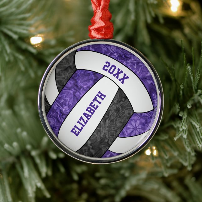 purple black white volleyball girly sporty metal tree decoration (Tree)