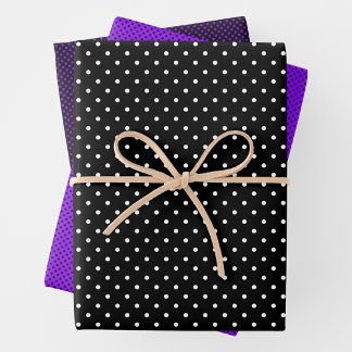 Purple, Black & White Wrapping Paper Sheet