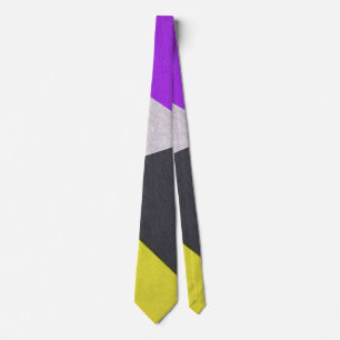 purple black yellow pattern tie