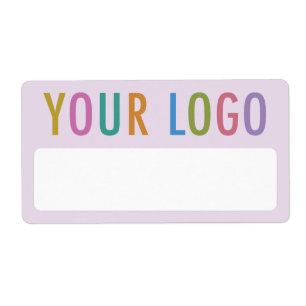 Purple Blank Name Stickers with Logo Badge Labels
