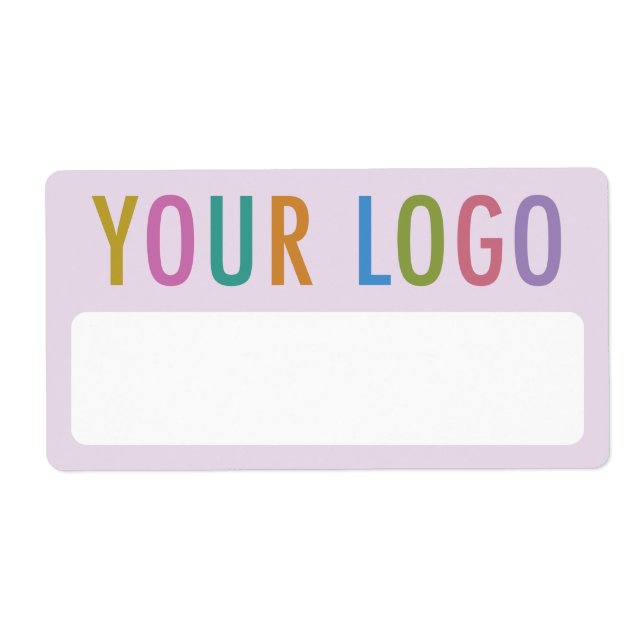 Purple Blank Name Stickers with Logo Badge Labels (Front)