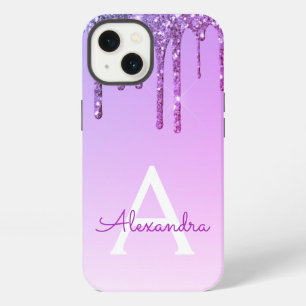 Purple Bling Luxury Sparkle Glitter Monogram Case- iPhone 13 Case
