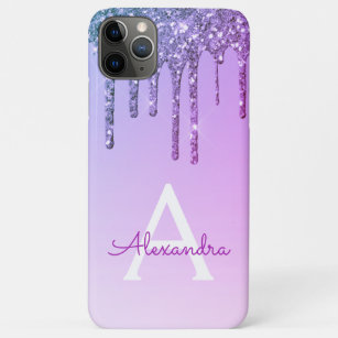 Purple Bling Luxury Sparkle Glitter Monogram Case-Mate iPhone Case