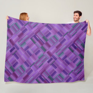 Purple Block Design Fleece Blanket