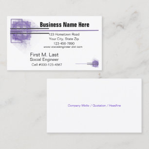 Purple Block & Line Artwork Generic  Business Card