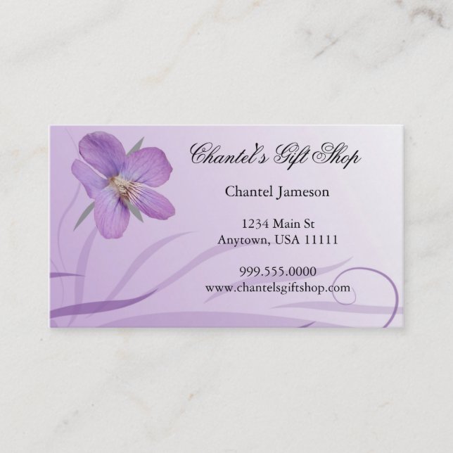 Purple Bloom Business Card (Front)