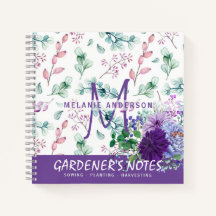 Purple Bloom Gardeners Journal Sowing Planting