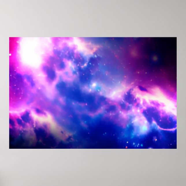 Purple Blooming Nebula Galaxy Poster (Front)
