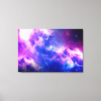 Purple Blooming Nebula Galaxy Stretched Canvas