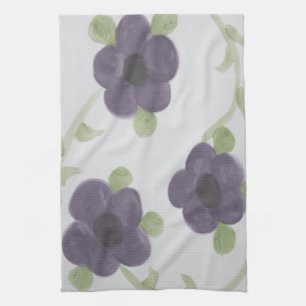 Purple Blooms Tea Towel