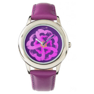 Purple Blossom Heart Watch
