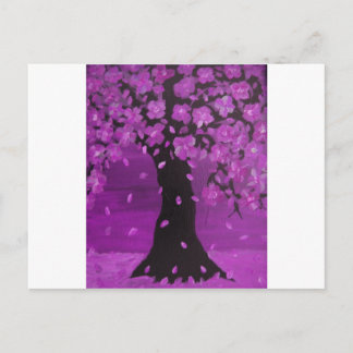 Purple Blossom Tree Design Art Postcard