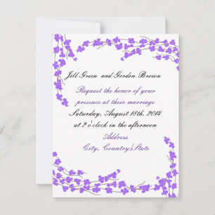 Purple Blossom Wedding Invitation